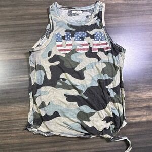 Maurice's‎ Camouflage USA Flag Tank Top Patriotic Sleeveless Shirt